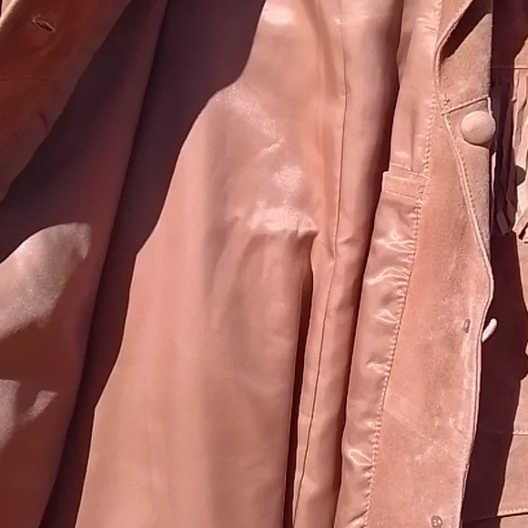 100% Leather Fringe Jacket Tan XL - Picture 7 of 9